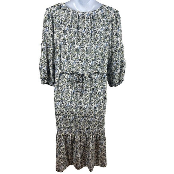Max Studio Women’s XL Floral Midi Dress Blue Boho Peasant Style NWT MSRP $138 - Picture 3 of 15